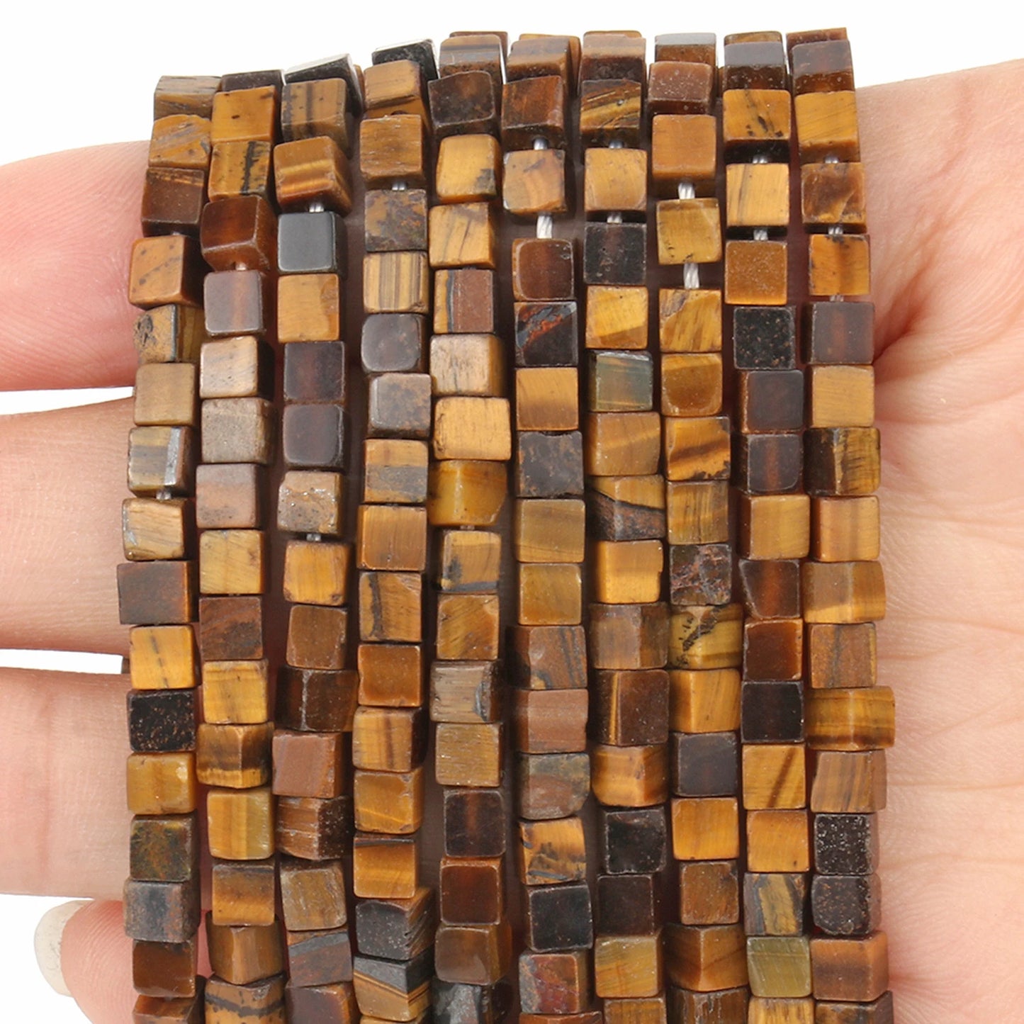 4 mm quadratische Würfelform-Perlen, natürlicher Lapislazuli, Amazonit, lila Achat-Steinperlen für Schmuckherstellung, DIY-Armband-Zubehör