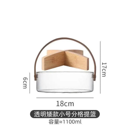 Licht Luxus Obst Korb Tragbare Glas Obst Platte Wohnzimmer Süßigkeiten Salat Schüssel Hause Snack Tablett Obst Wein Barrel Eis Eimer