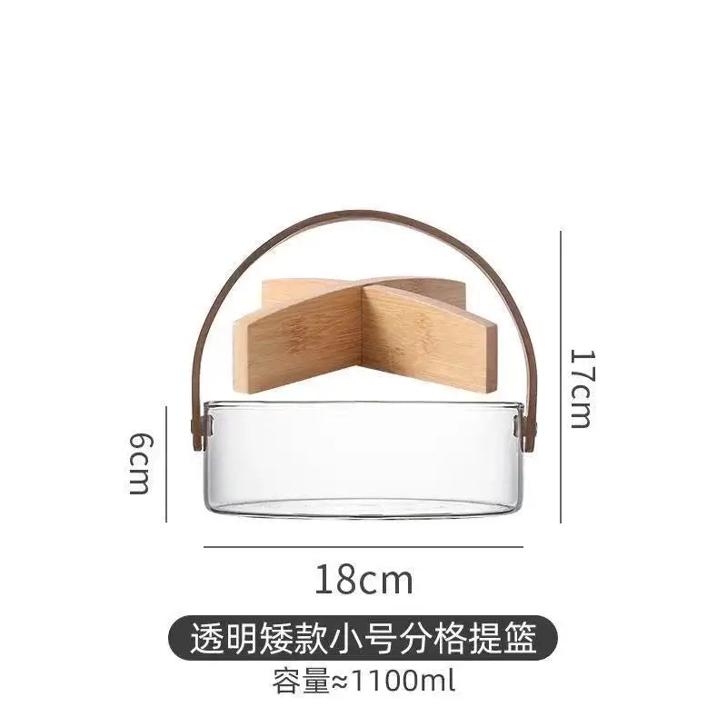 Licht Luxus Obst Korb Tragbare Glas Obst Platte Wohnzimmer Süßigkeiten Salat Schüssel Hause Snack Tablett Obst Wein Barrel Eis Eimer