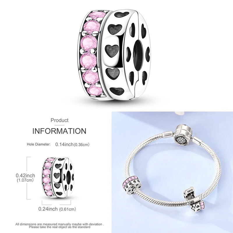 Katze Schmetterling Gänseblümchen CZ Pave Clip Charms Positionierung Schnalle 925 Sterling Silber Silikon Spacer Perlen passen Original Racelet DIY
