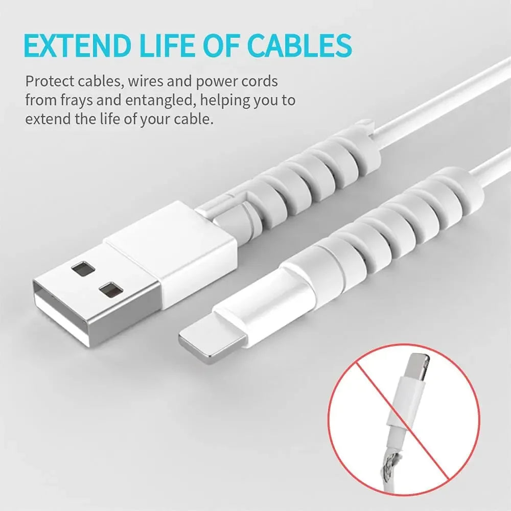 USB-Kabelschutz, Ladekabel, Spirale, Silikon, Schutzhülle, Kabelende, Kabelabdeckung, Sparer für Telefon, Uhr, Ladekabel