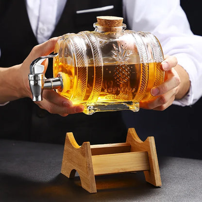 1l Glas Weinfass Alkohol und Honig Vorrats behälter mit Basis Haus und Bar liefert
