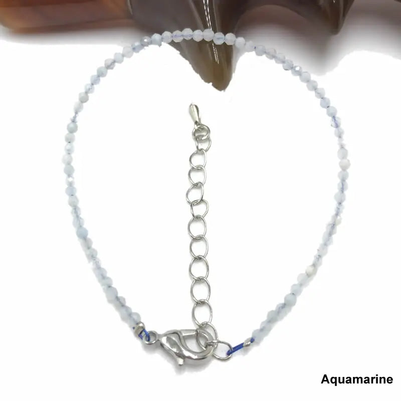 High Quality Natural Stone 2-3mm Handmade Micro Faced Beads Women's Agate Crystal Zircon Bracelet Jewelry Gift