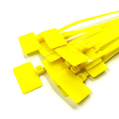 100 Stück Kunststoff-Etiketten-Mesh-Drahtmarkierungen, selbstsichernde Kabelbinder, Etiketten, Kabelbinder, bunte Etiketten, Nylonbinder, Kabeletiketten