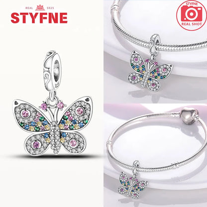Neue Silber 925 Blaue Libelle Schmetterling Charms Perlen Fit Original Armband für Frauen DIY Edlen Schmuck Zubehör Perlen Geschenke