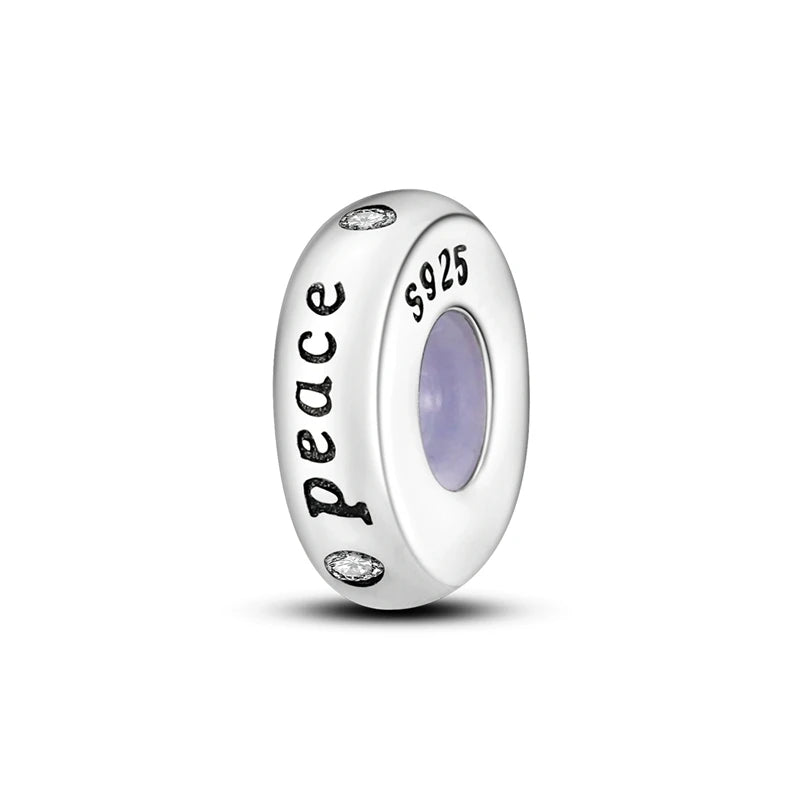 Silber-Charm, 925er-Sterlingsilber, Clip-Charms, Sicherheitsketten-Charm, CZ-Pavé, runde Clip-Perlen, passend für Original-Armbänder, Schmuckherstellung