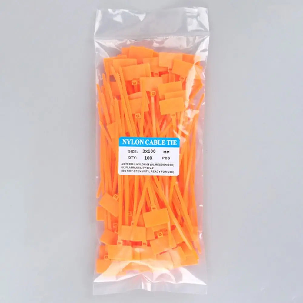 100 Stück bunte Nylon-Kabelbinder, Kunststoff-Etiketten-Umreifungsband, einfache Markierung, Etiketten, selbstsichernde Kabelbinder, Mesh-Drahtmarkierungswerkzeuge