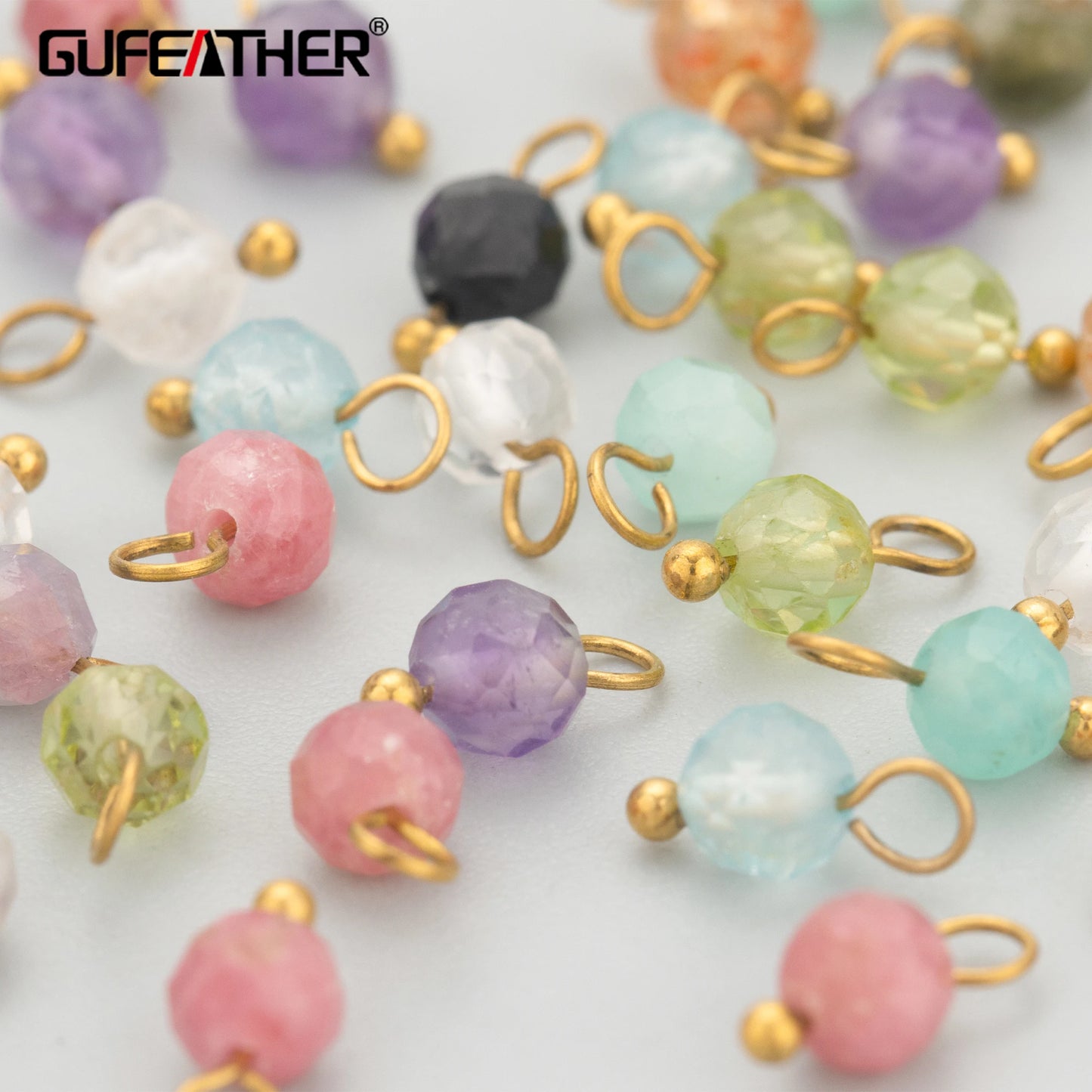 GUFEATHER, 20 Stück/Los, MH25, Schmuckzubehör, Edelstahl, Naturstein, Charms, handgefertigt, DIY-Anhänger, Schmuckherstellung