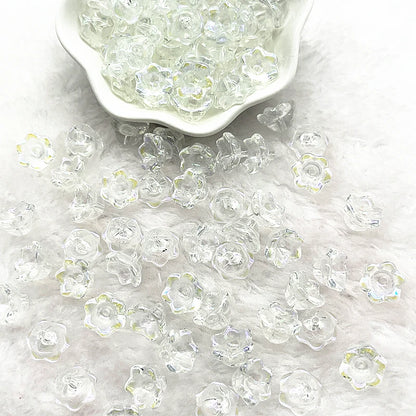 Neue 20 teile/los 7X12mm Bunte Bellflower Lampwork Perlen Kappen Glas Spacer Perlen für Schmuck Machen DIY Armbänder haarnadel