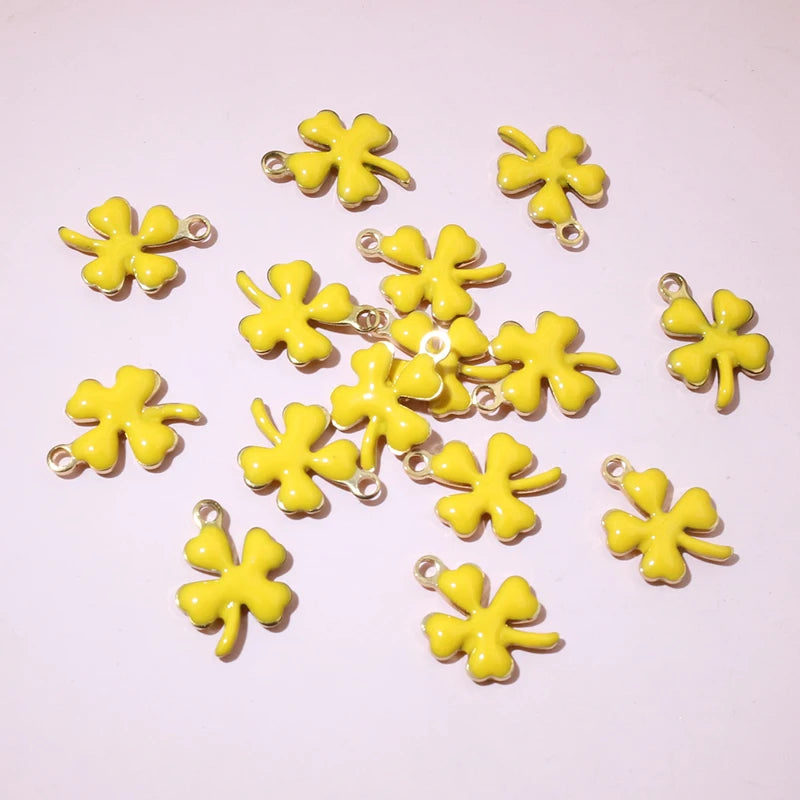 20 Stück 13x10mm Edelstahl Emaille Klee Blume Charms Anhänger Edelstahl DIY Schmuck Herstellung Zubehör Ergebnisse