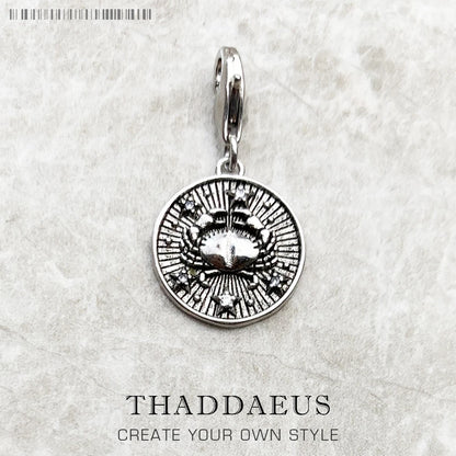 Charm-Anhänger Widder Stier Zwillinge Krebs Löwe Jungfrau Waage Skorpion Sgr Cap Aqu Fische Sternzeichen Vintage Geschenk 925er Sterlingsilber