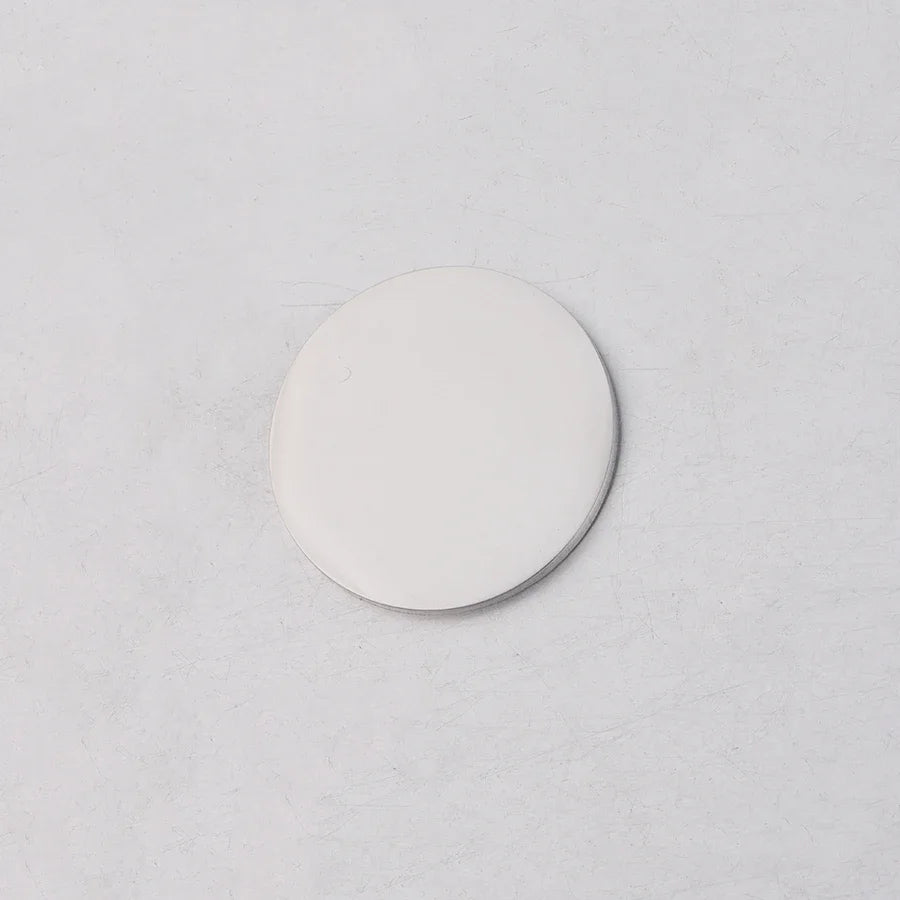 20 Stück runde Rohlinge aus Edelstahl, 22 mm/25 mm, hochglanzpoliert, für DIY-Charms mit individuellem Namen und Logo, Schmuckherstellung