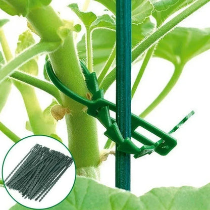 50-500 Stück Verstellbare Kunststoff-Pflanzenkabelbinder Wiederverwendbare Kabelbinder für Garten Baumkletterhilfe Pflanzenranken Tomatenstiel-Clip