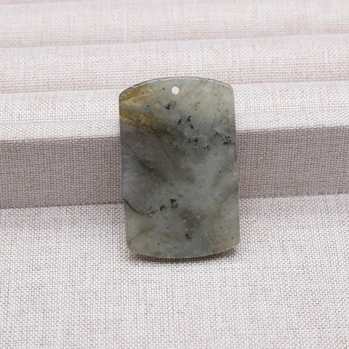 Charms Naturstein-Anhänger, rechteckig, natürlicher Rosenquarz-Kristall-Anhänger für die Herstellung von DIY-Schmuck-Halsketten, 25 x 40 mm