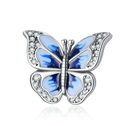 2025 Neu in Original 925 Sterling Silber Bunte Exquisite Schmetterling Serie Charm Fit Armband Halskette DIY Frauen Schmuck Geschenk