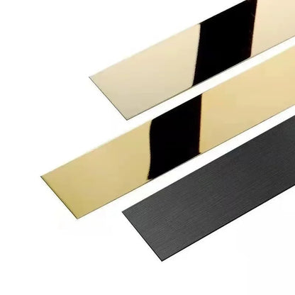 5M/Rolle Edelstahl flache dekorative Linien Silber Titan Gold Hintergrund selbstklebende Wandaufkleber Wand Decke Kantenstreifen