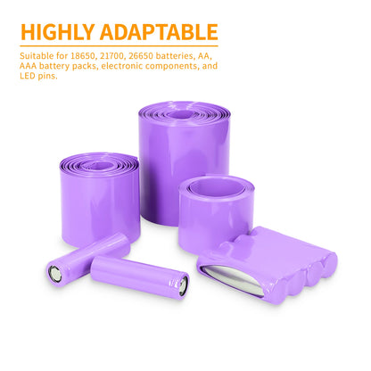 10M 18650 Lithium-Batterie-Schrumpfschlauch, Breite 17mm ~ 130mm, PVC-Wärmeschrumpfschlauch, Batteriepack-Isolierung, Kabelschutz, Schlauchfolie