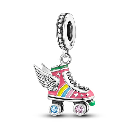 Neue 2025 925 Sterling Silber Charms Perlen Liebe Herz Rosa Original Charm Anhänger Fit Charm Armbänder DIY Schmuck Geburtstag Geschenk