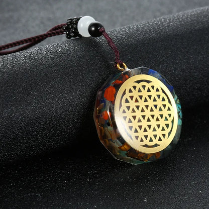 Retro Bunte Chips Natürliche Türkis Amethyst Stein Chakra Orgon Energie Pendel Amulett Reiki Heilung Anhänger Halskette