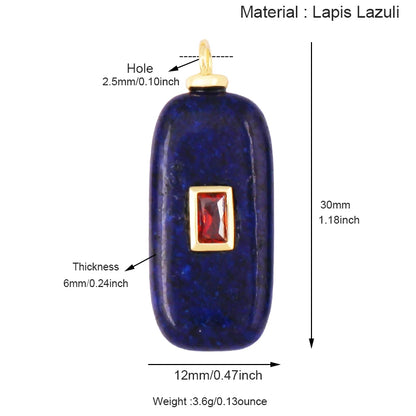 Jade Achat Amethyst Amazonit Wasser Gras Lapis Lazuli Charm Anhänger, 18K echt vergoldet Schmuck für Halskette Handwerk Herstellung S79