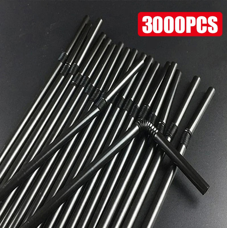 50-3000PCS Mehrfarbige Trinkhalme rietjes Milch Tee Bar Party Hochzeit Küche Home Zubehör Getränke Schwarz Stroh Großhandel