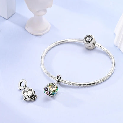 Grüne Zirkon-Katze-Blumen-Schmetterlings-Perlen für Armband-Charms aus 925er Silber, originelle Schmuckherstellung, DIY-Jubiläumsgeschenk