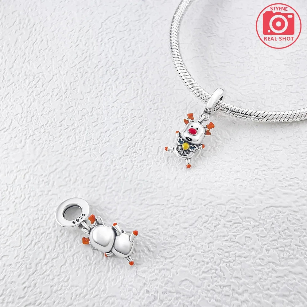 925 Silber Neue Weihnachten Weihnachtsmann Elch Schneemann Charms Perlen Fit Original Armbänder Party Geschenk DIY Schmuck für Frauen