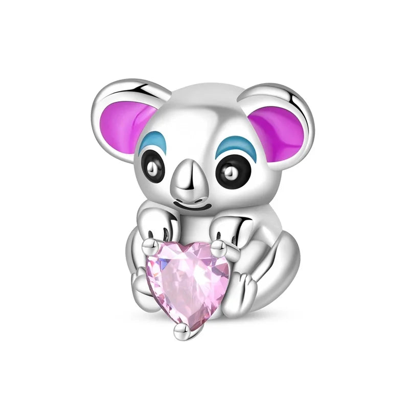 Exquisite Charm-Anhänger aus 925er-Sterlingsilber mit weißen Tigerperlen und Kaninchen-Barista-Anhänger, passend für Armbänder, niedliche Schmuck-Accessoires, Geschenke