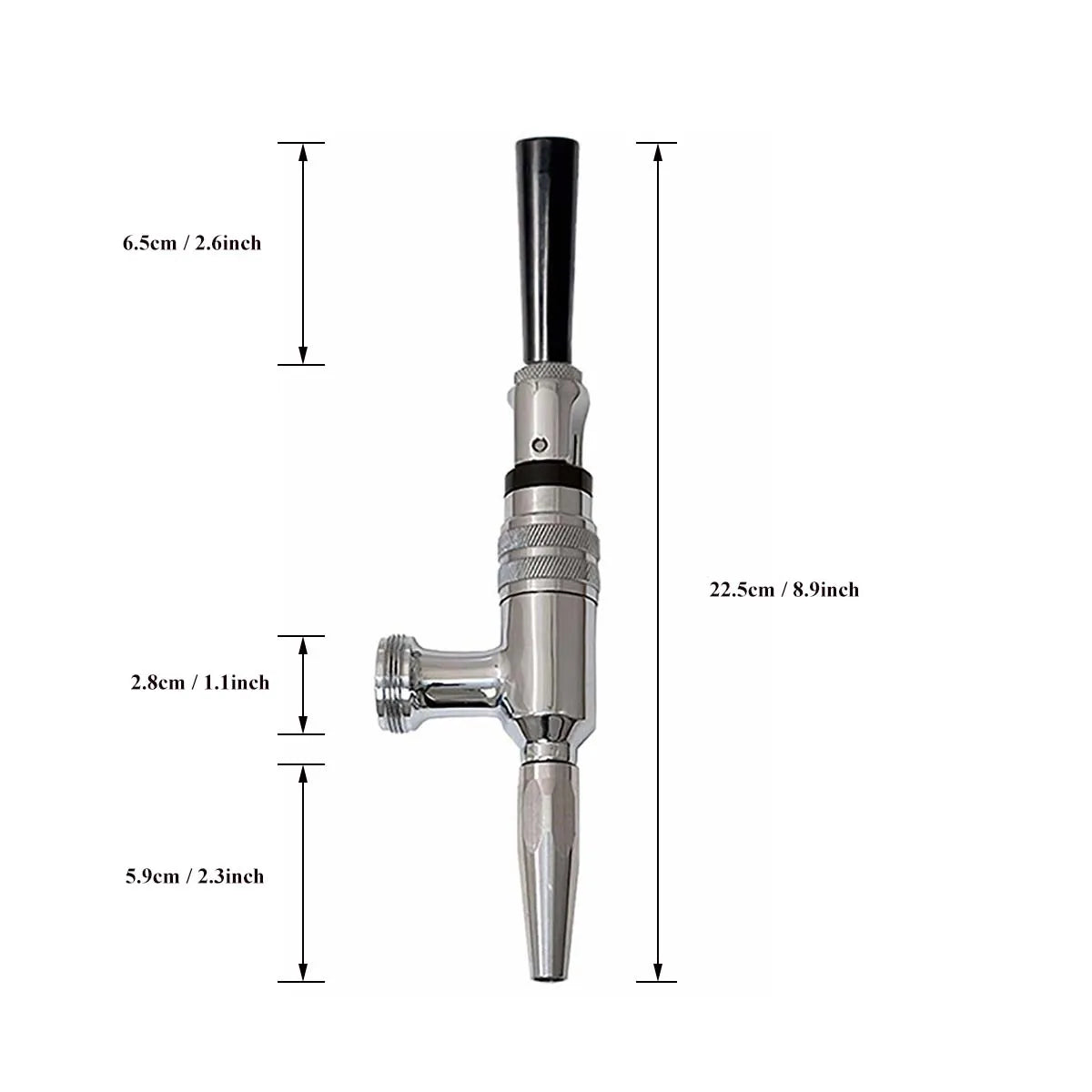 Nitro-Wasserhahn, Stout-Wasserhahn, komplett aus Edelstahl, Stickstoff, Zugluft, Bierturm, Kaltbrühen, Nitro-Fass, Zugluft-Fass-Wasserhahn, 5/8 Zoll BSP-Gewinde