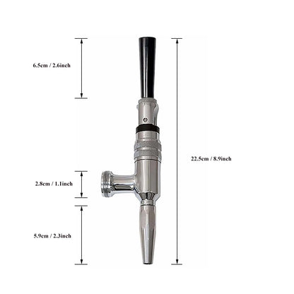 Nitro-Wasserhahn, Stout-Wasserhahn, komplett aus Edelstahl, Stickstoff, Zugluft, Bierturm, Kaltbrühen, Nitro-Fass, Zugluft-Fass-Wasserhahn, 5/8 Zoll BSP-Gewinde