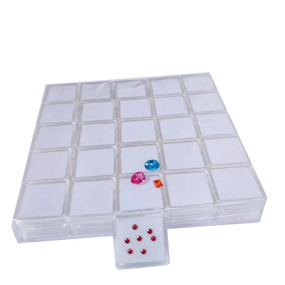 50 Stück lose Diamant-Aufbewahrungsbox, transparenter Edelstein-Organizer, Charm-Halter, Perlenbehälter, Piercing-Schmuck, Edelstein-Display-Box