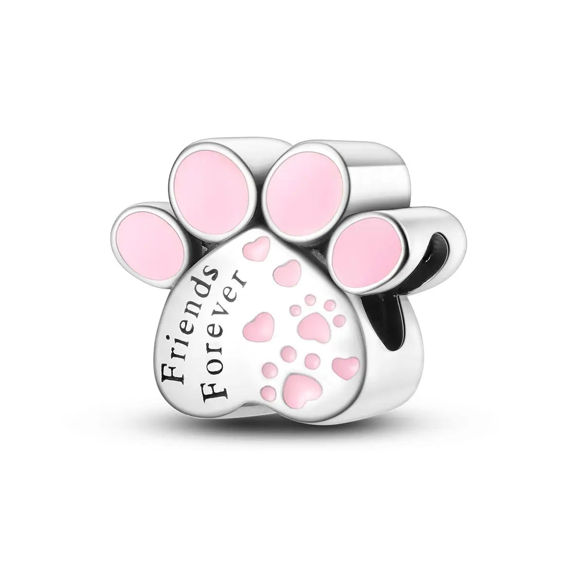 Versilberte Katzenpfote, Zauberwürfel, Blumen-Charms, Anhänger, passend für Original-Armbänder, DIY-Modeschmuck
