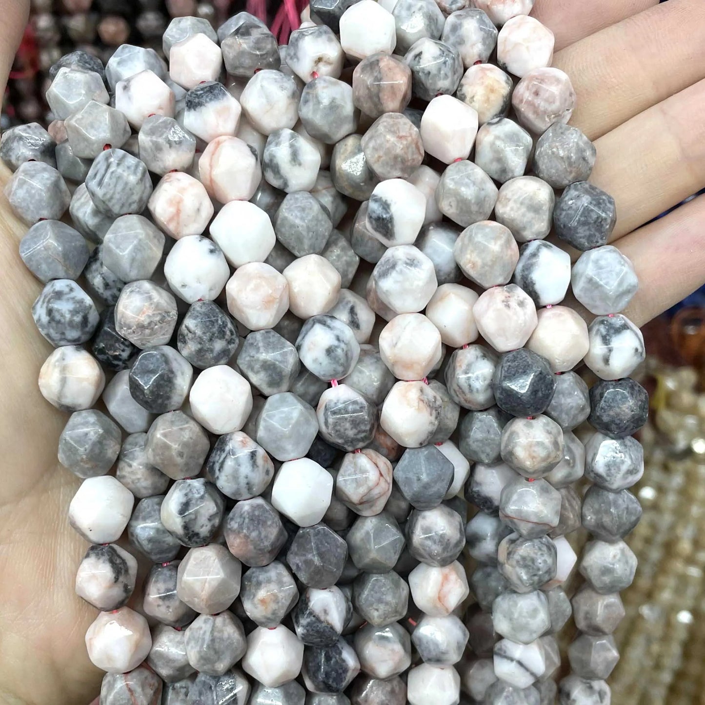 6 8 10 MM Natürliche Facettierte Stein Achate Rhodolite Quarz Jade Spacer Perlen Diy Handgemachte Armband Für Schmuck Machen zubehör