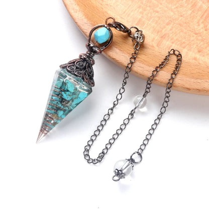 Natürliche Stein Geist Pendel Anhänger Gitter Kette Energie Glück Geheimnisvolle Reiki Harz Für Schmuck Machen Zubehör Halsketten