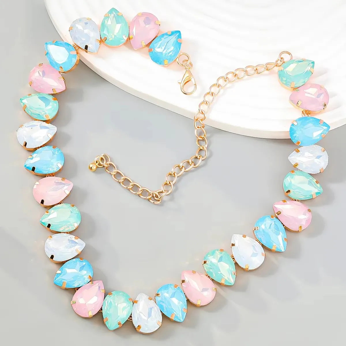 Glänzende voller Strass lange Kette Halsband Aussage Halskette für Frauen Modeschmuck atemberaubende Halskette Zubehör