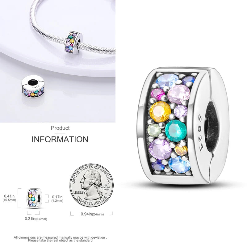 Katze Schmetterling Gänseblümchen CZ Pave Clip Charms Positionierung Schnalle 925 Sterling Silber Silikon Spacer Perlen passen Original Racelet DIY