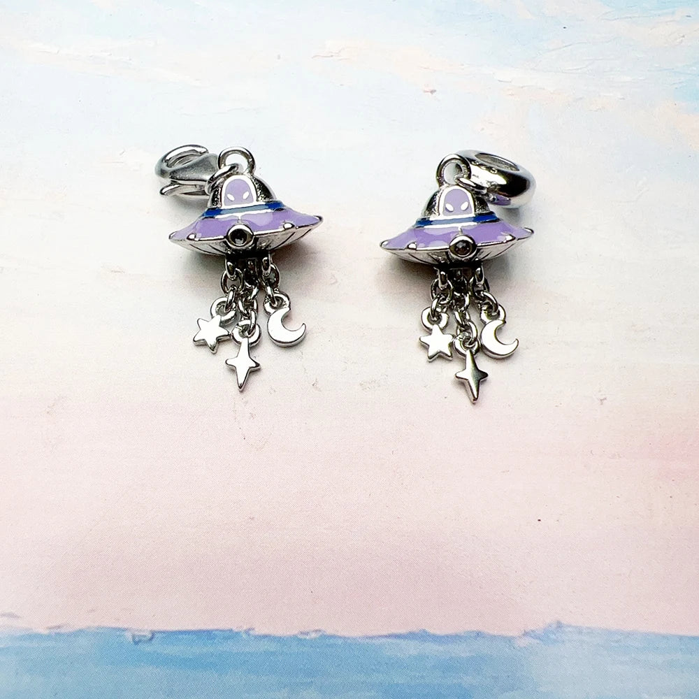 Mode heißen UFO Anhänger baumeln Charme für Frauen Männer neue Sterling Silber niedlichen Geschenk