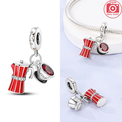 Neue Charms-Perle aus 925er-Sterlingsilber, rosa Schmetterling, leuchtende Glühwürmchen, baumelnd, passend für Armreifen, Halskette, DIY-Schmuck, Frauen-Geschenk