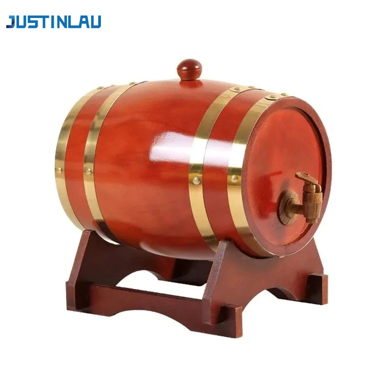 JUSTINLAU 1,5/3 l Weinfass-Whiskyfass aus Holz mit Ständer, Bunge und Zapfen, Whiskyfassspender zur Aufbewahrung von Cocktailfassen