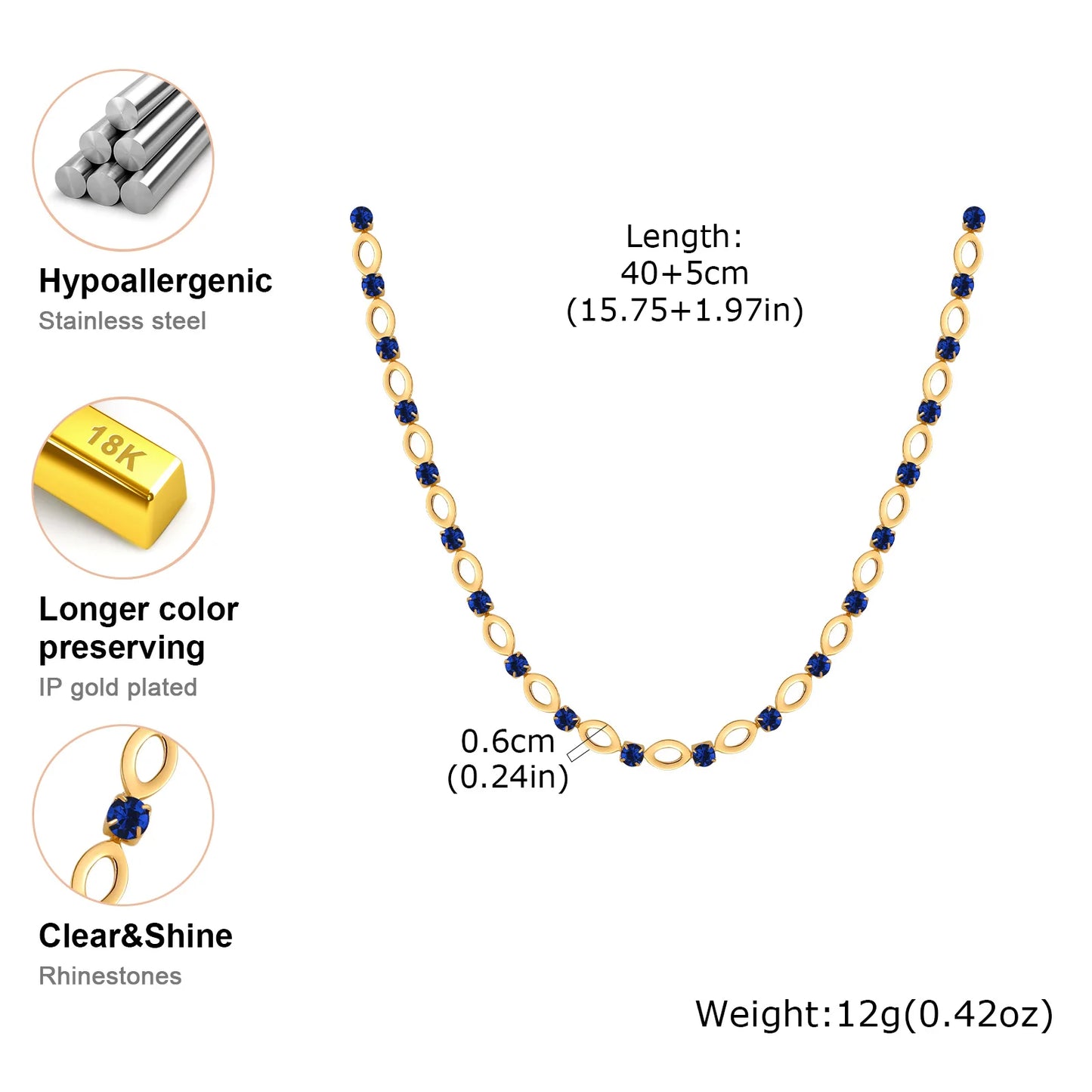 Vnox Goldfarbene ovale Hohlketten-Halskette, Strass-Halskette mit durchbrochenem Oval, handgefertigter Choker für Damen, Halskette, Schmuck, Geschenke