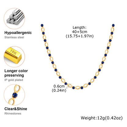 Vnox Goldfarbene ovale Hohlketten-Halskette, Strass-Halskette mit durchbrochenem Oval, handgefertigter Choker für Damen, Halskette, Schmuck, Geschenke