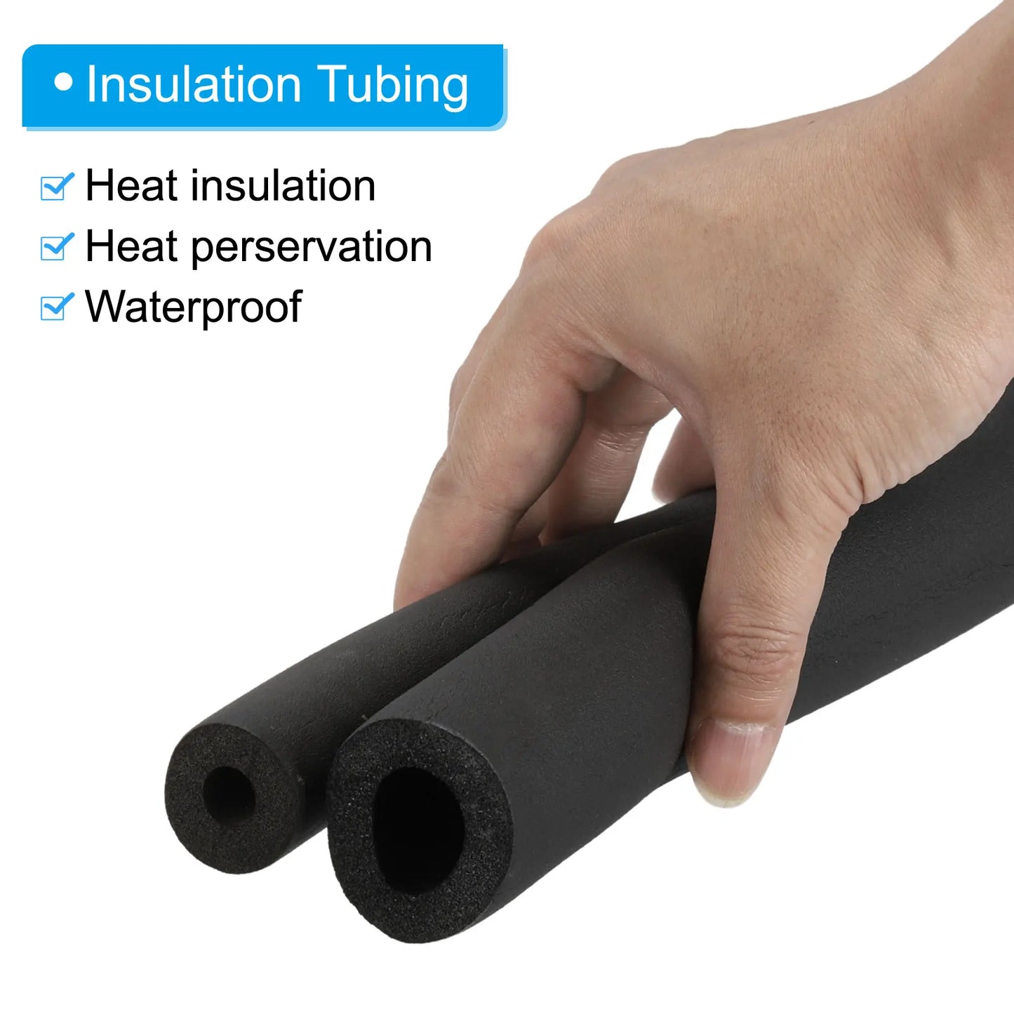 Uxcell 1/2/3 Stück 1,8 m/2 m Rohrisolierung Schaumstoffrohr Rohrabdeckung Wrap Roll Bar Polsterschlauch für Griffgriff HVAC Klimaanlage