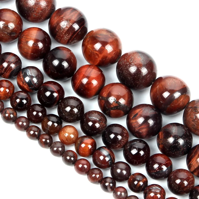Natursteinperlen, mehrfarbig, Tigerauge, lose Distanzperlen für die Herstellung von Armbändern, Schmuck, DIY-Zubehör, Auswahlgröße 4/6/8/10/12 mm