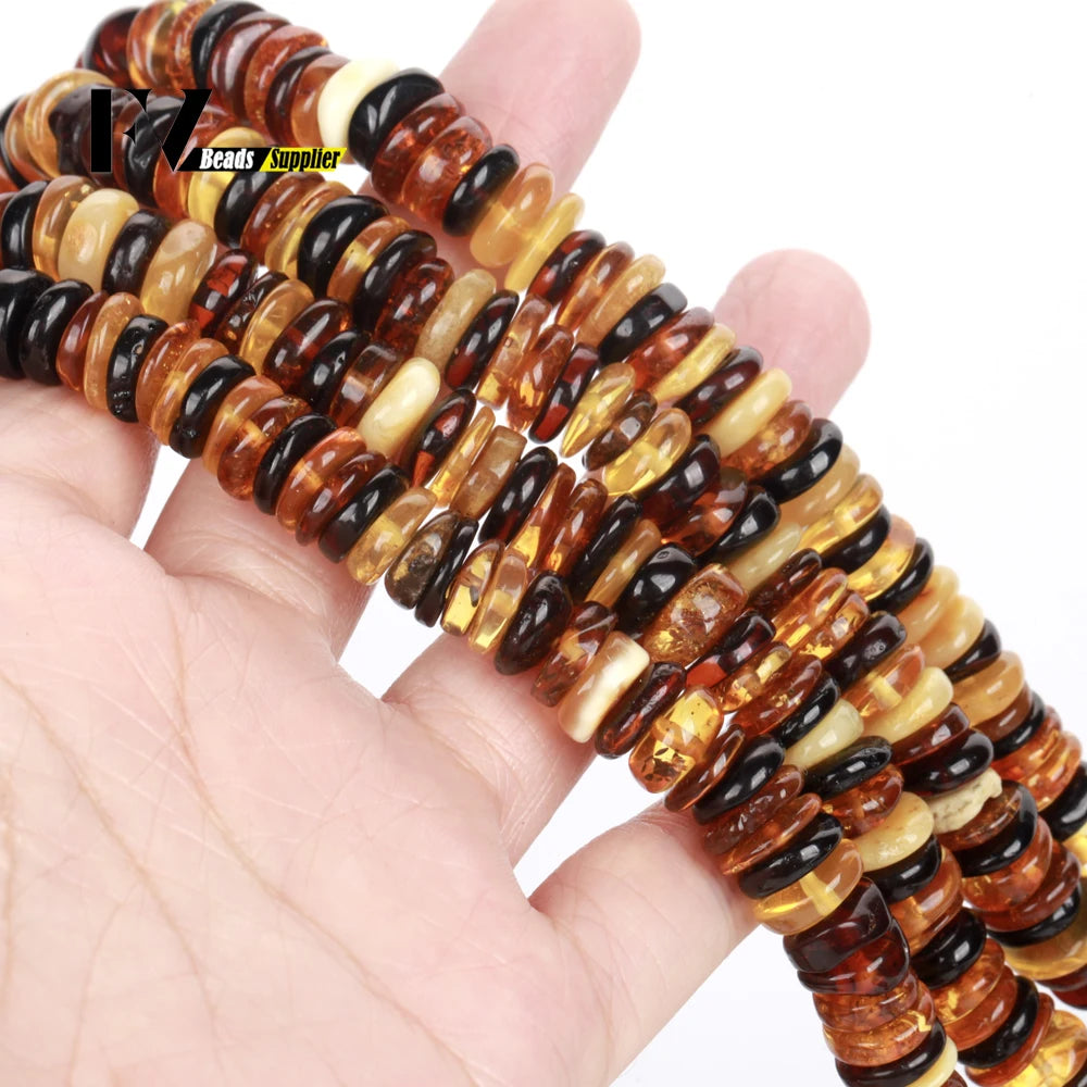 Naturstein Bernstein Runde unregelmäßige Rondelle Edelstein lose Perlen facettierte lose Perlen für Schmuckherstellung DIY Armband handgefertigt