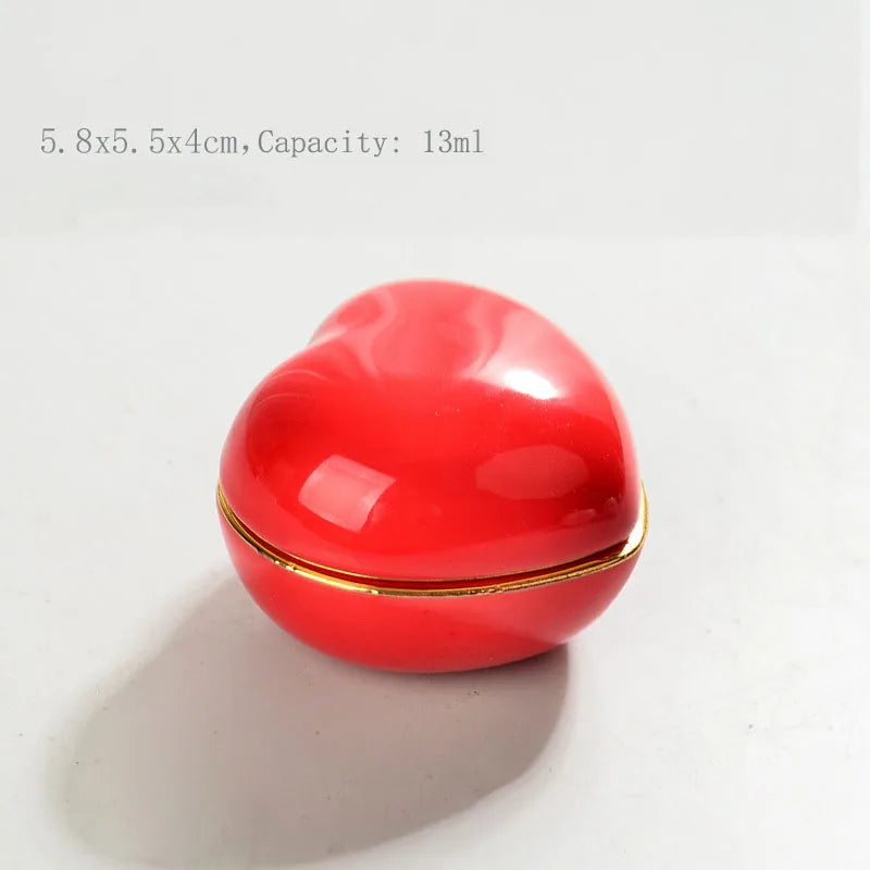 Love Pet Urn, Ceramic, Cat, Dog, Memorial Casket, Funeral Supplies, 13 ml Capacity, Red, Pink, Sealed, Multi-Purpose