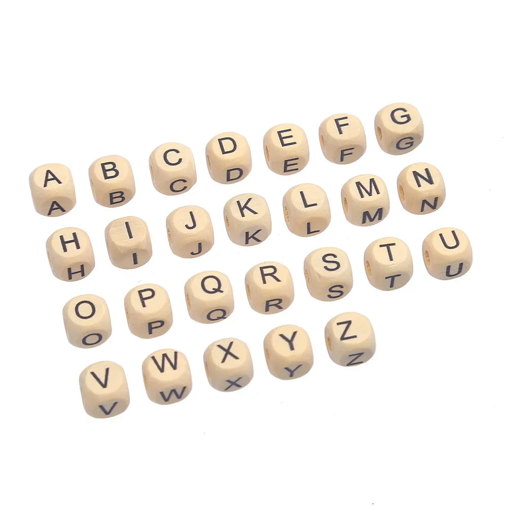 50/100 Stücke Natürliche Gemischte Buchstaben Holz Alphabet Perlen Lose Spacer Perlen für DIY Armband Schmuck Handgemachte Accessoires