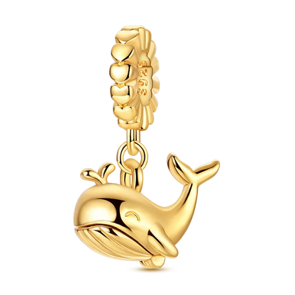 Golden Series Charms aus 925er-Sterlingsilber, zu öffnender Wal-Schmetterlings-Sonnen-Anhänger, CZ-Zirkon, passend für Original-Armbänder, DIY-Schmuck