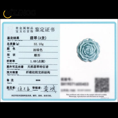 Natürliche EINE Waren Jadeit Blau Wasser Pfingstrose Anhänger Blumen Reiche Mode Luxus Charme Frauen Jade Halskette Schmuck Urlaub Geschenk