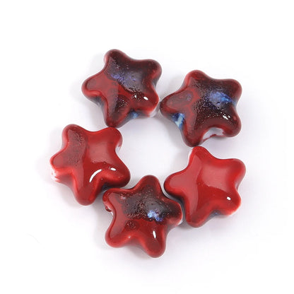 5 teile/los Keramik Stern Perlen Bunte 15x13,5mm Porzellan Lose Spacer Perlen Für DIY Schmuck Machen Armband halskette Zubehör