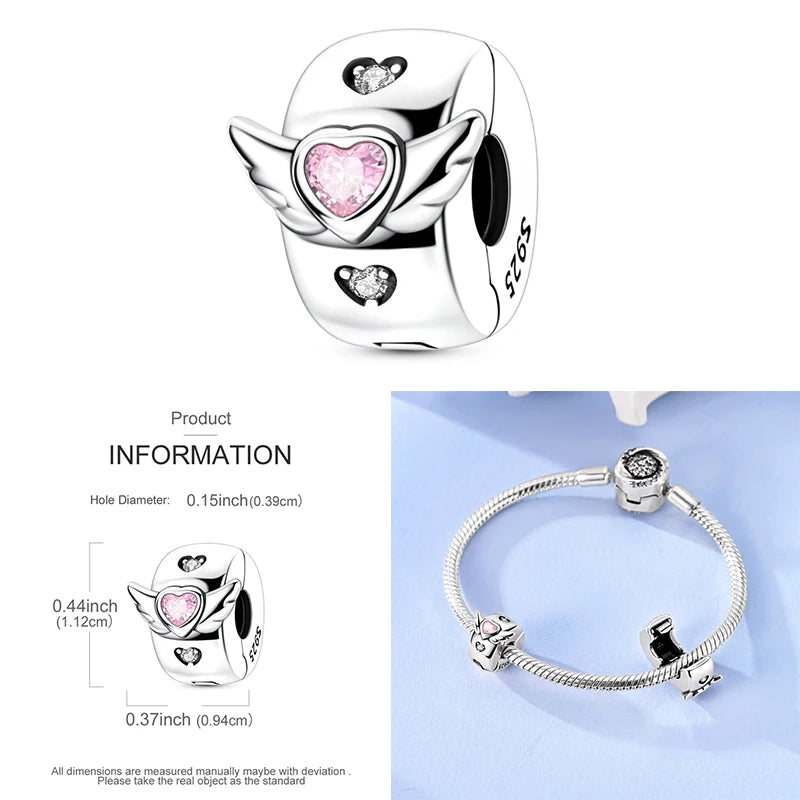 Katze Schmetterling Gänseblümchen CZ Pave Clip Charms Positionierung Schnalle 925 Sterling Silber Silikon Spacer Perlen passen Original Racelet DIY